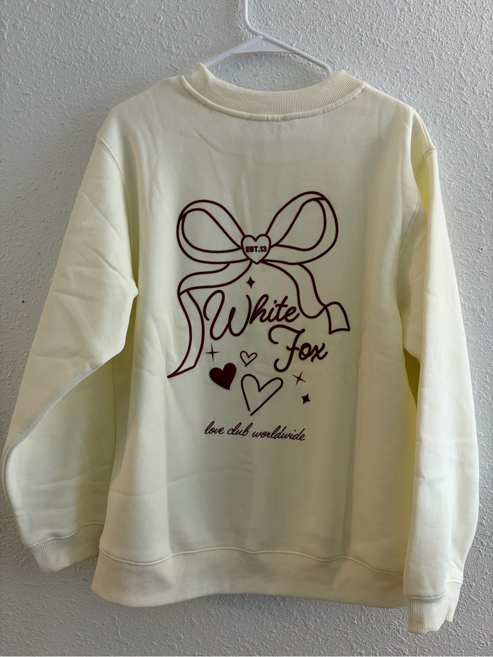 White Fox Love You Forever Oversized Sweater NWT.